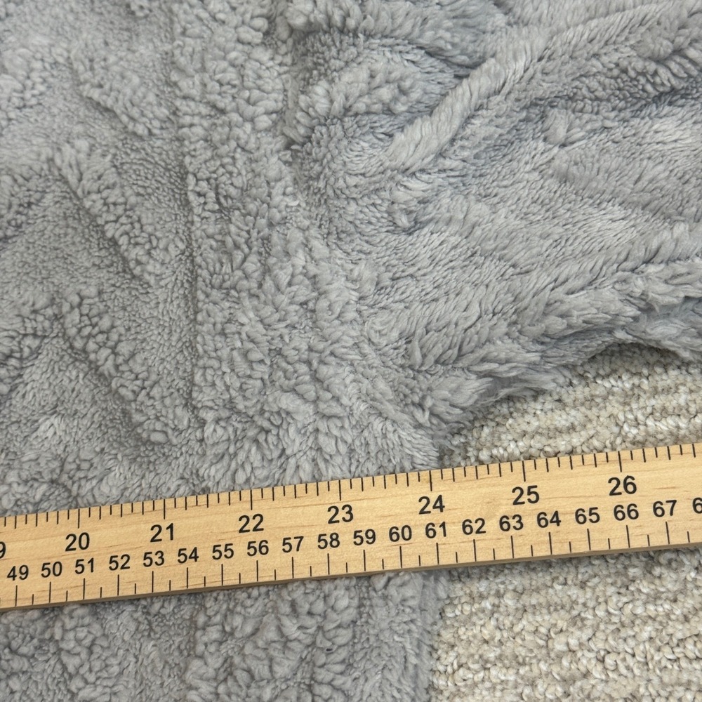 Shein Light Gray Cable Knit Textured Fleece Hoodie Oversized Pullover Large - Picture 6 of 7